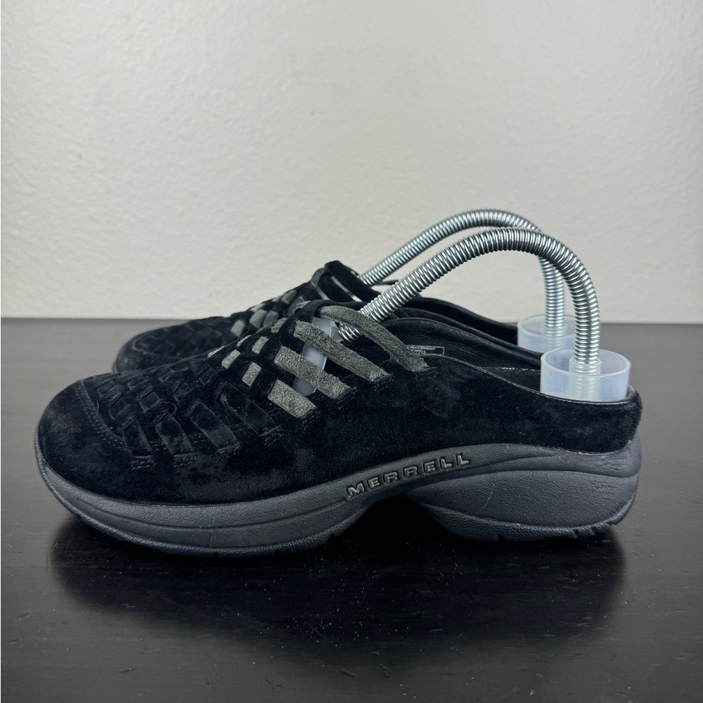 MERRELL Primo Weave Midnight Comfort Mules Shoes Black Suede Women’s Size 8